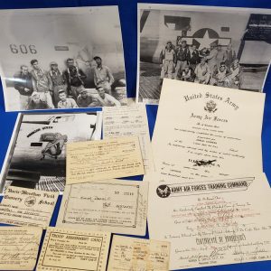 group-from-760th-bomb-squadron-wwii-italy-with-panther-patch-paperwork-and-other-named-items-from-this-air-gunner