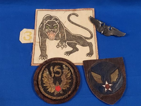 group-from-760th-bomb-squadron-wwii-italy-with-panther-patch-paperwork-and-other-named-items-from-this-air-gunner