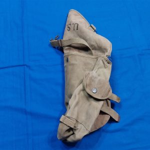 m36-musette-bag-43-1943-officers-wwii-canvas-strap-button-used-stain-nice-condition