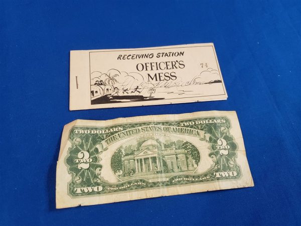 officer mess tickets wwii