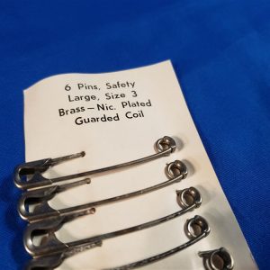 medical safety pins card