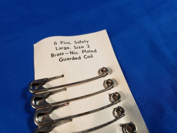 medical safety pins card