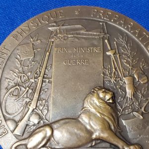 medal-french-1912-prep-preparedness-for-war-bronze-lion-cannon-front-back