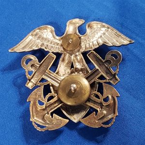 navy-off-officer-visor-cap-eagle-viking-made-hh-sterling-1/20-detail-back-screw