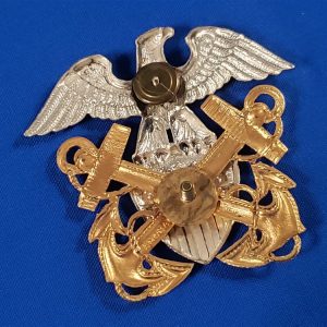 navy-off-officers-visor-cap-insignia-world-war-two-back-screw-sterling-amcraft-amcr-wings