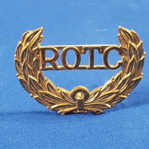 rotc-early-visor-cap insignia-with-wreath-screw-back-and-pin-back-marked-gemsco