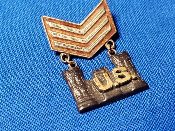 sweethrt world-war-one-sweetheart-engineer-eng-pin-with-3-overseas-stripes-on-top-back