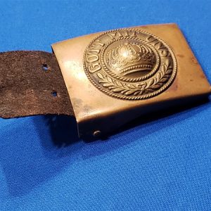 german-wwi-belt-buckle-nco-brass-back-hooks-leather-remnants