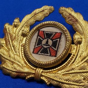 german-vet-visor-wreath-cap-badge-woven-prong