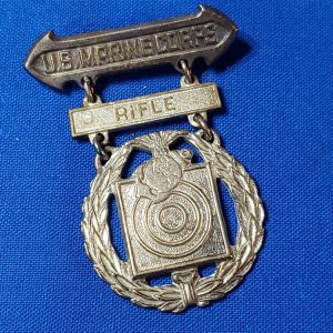 usmc-badge-m37-rifle-bar-by-meyer-in-sterling-simple-c-catch-wwii-early