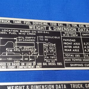 vehicle-data-plates-for-tanker-truck-and-other-unissued-and-original