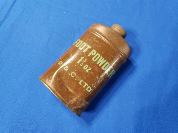 british-foot-powder-issue-individual-can-wwii-for-the-field-brown-top