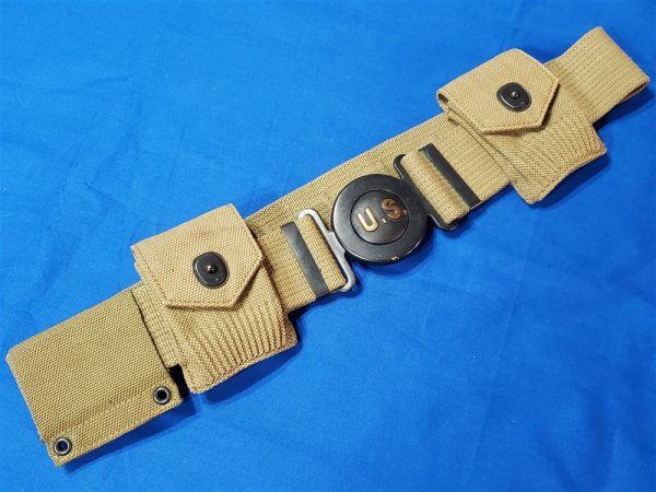 garrison-belt-1917-enlisted-mills-with belt buckle-ammo-pockets-bayonet-loop-slide