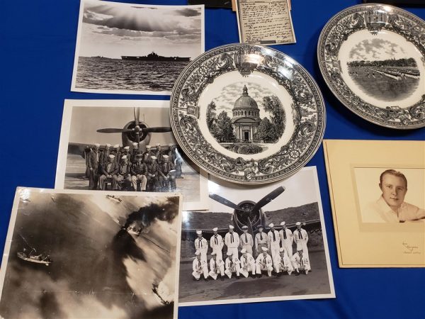 group-navy-wwii-emering-pilot-uss-essex-very-large-with-identification-paperwork-badges-bracelet-wings-photos