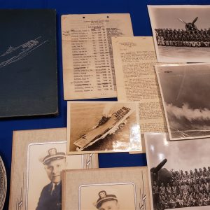 group-navy-wwii-emering-pilot-uss-essex-very-large-with-identification-paperwork-badges-bracelet-wings-photos