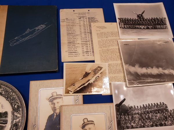 group-navy-wwii-emering-pilot-uss-essex-very-large-with-identification-paperwork-badges-bracelet-wings-photos