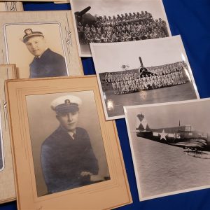 group-navy-wwii-emering-pilot-uss-essex-very-large-with-identification-paperwork-badges-bracelet-wings-photos