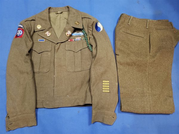 tunic-82nd-29th-division-div-wwii-full-insignia-french-cord-116th-infantry-cib