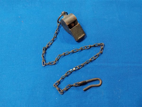 world-war-one-brass-trench-whistle-brass-with-the-original-chain-and-hook-for-button-hole