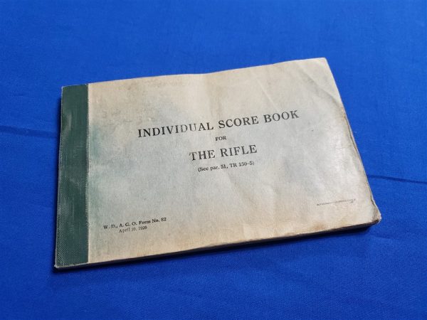 score-book-1926-dated-army-pages-target-writing-m1903