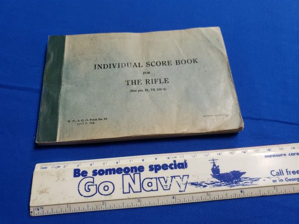 score-book-1926-dated-army-pages-target-writing-m1903-size