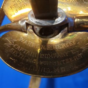 sword-presentation-1898-mo-missouri-captain-healey-pic-photo-of-troops-scabbard-full-engraved-cross-guard-whistle-knot