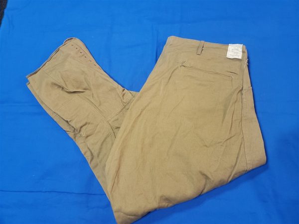 trousers-wwi-1917-dated-summer-khaki-34-size-buttons-top-bottom-calf