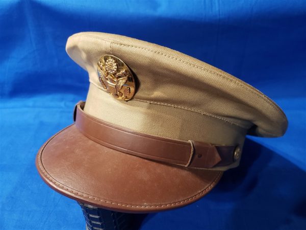 wwii-visor-cap-enlisted-enl-tan-war-time-leather-insignia-inside-side-top-bill-tag