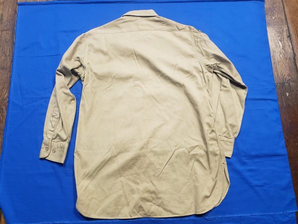 shirt-cbi-tan-wwii-sgt-with-theater-made-insignia-patches-buttons-damage-collar-stain