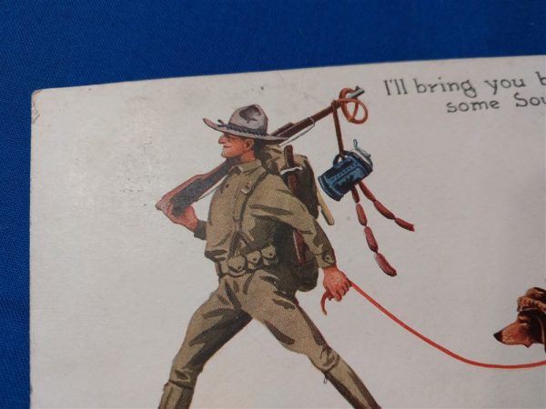 post-card-wwi-souvenir-spike-helmet-dog-31st-engineers-1918-soldier-back