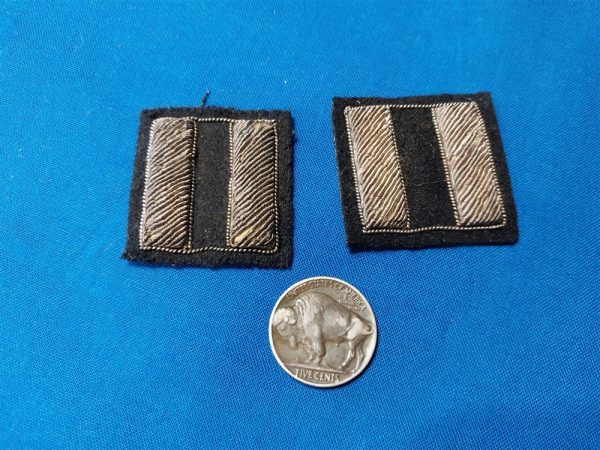 rank-usmc-captain-capt-black-dress-blue-issue-wwii-set-pair-wool-bullion