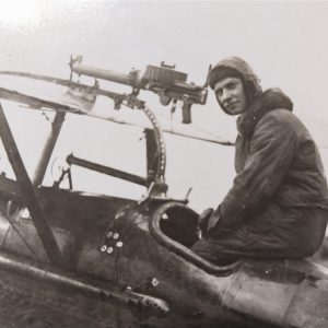 rppc-wwi-british-pilot machine-guns-plane-fighter-post-card