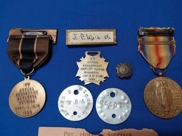 grouping-word-war-one-joseph-michael-cleaner-with-dog-tags-american-legion-cap-medals-shipping box-victory-medal