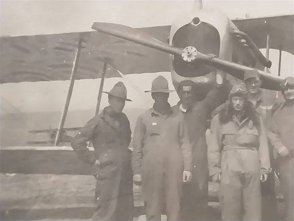 photo-card-world-war-one-of-camo-plane-and-crew-pilot