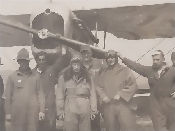 photo-card-world-war-one-of-camo-plane-and-crew-pilot