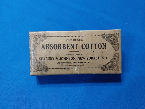 world-war-one-medical-absorbent-cotton-in-waxed-box-contract-1917-seabury-and-johnson