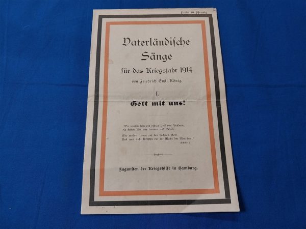 world-war-one-german-book-of-songs-dated-for-the-first-year-of-war