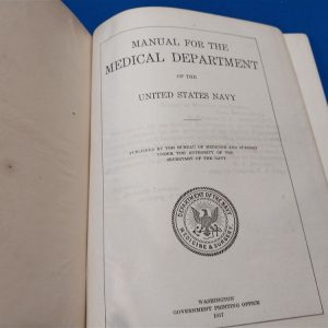 navy-medical-book-1917-dated-with-information-of-administrative-and-other-regulations-corpsman-wwi