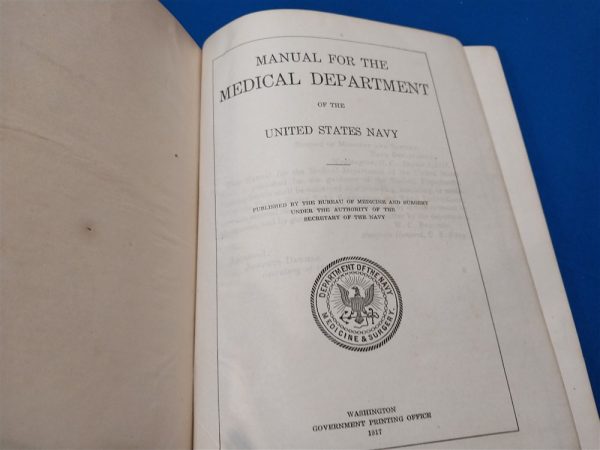 navy-medical-book-1917-dated-with-information-of-administrative-and-other-regulations-corpsman-wwi