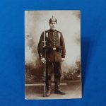 german-real-picture-post-card-of-infantry-man-early-brass-helmet-parts-early-rifle-rppc-dress-5