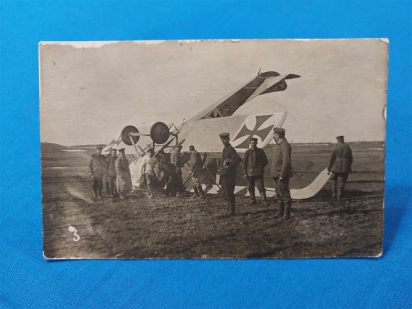 rppc-german-plane-crash-inspection-soldiers-officers-in-field-crash-flip