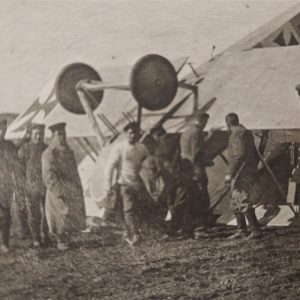 rppc-german-plane-crash-inspection-soldiers-officers-in-field-crash-flip