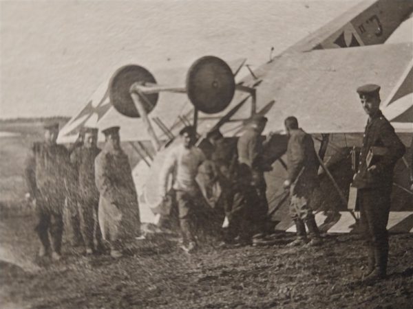 rppc-german-plane-crash-inspection-soldiers-officers-in-field-crash-flip