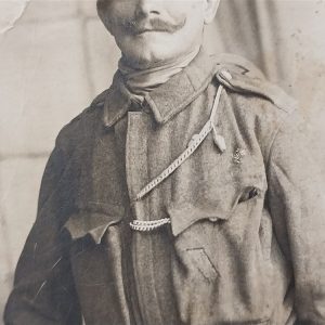 austria-hungarian-soldier-world-war-one-rppc-taken-in-vienna-with-bayonet-belt-buckle-with-eagle-and-shooting-cord