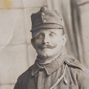 austria-hungarian-soldier-world-war-one-rppc-taken-in-vienna-with-bayonet-belt-buckle-with-eagle-and-shooting-cord