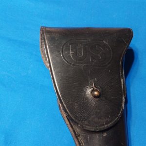 holster-for-m1911-pistol-vietnam-era-black-leather-dated-1964-near-unissued-bucheimer-maufacture