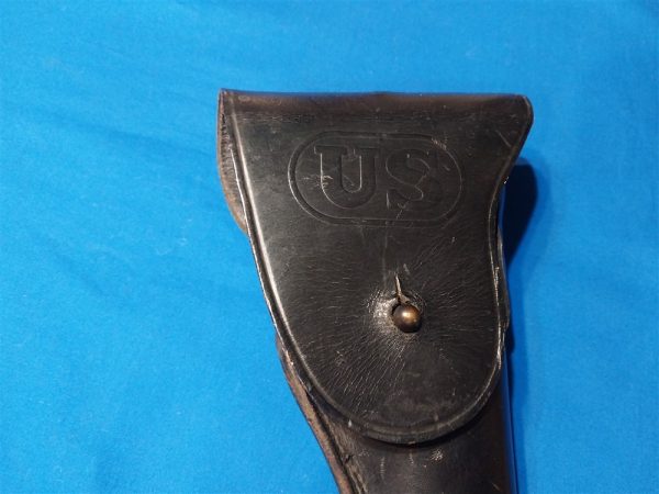 holster-for-m1911-pistol-vietnam-era-black-leather-dated-1964-near-unissued-bucheimer-maufacture