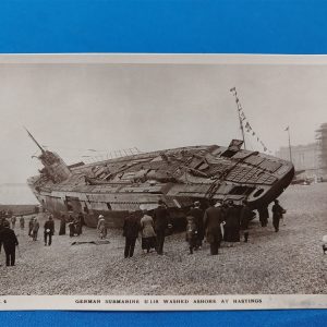 real-picture-post-card-set-of-5-beaching-of-u-118-submarine-german-in-1919-in-hastings-england