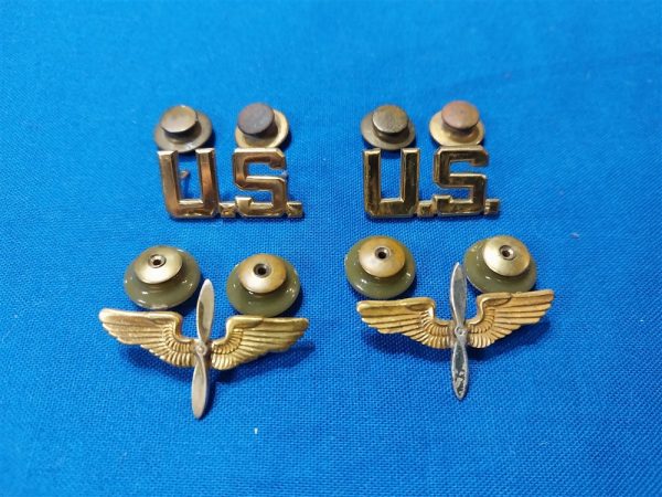 world-war-two-officers-air-corps-full-set-of-4-insignia-winged-props-amcraft