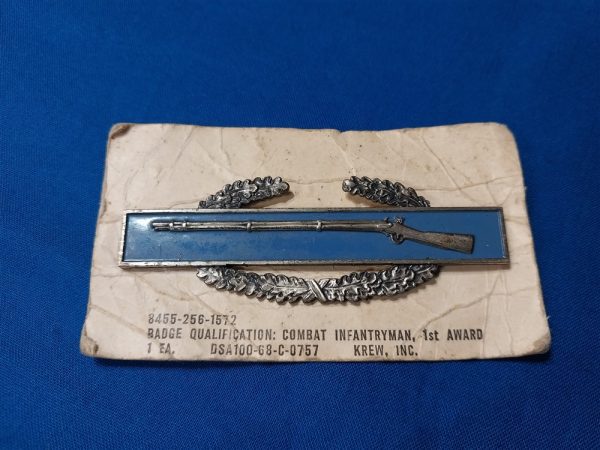 1968-dated-combat-infantry-badge-in-sterling-silver-by-krew-on-the-original-contract-card-vietnam-era